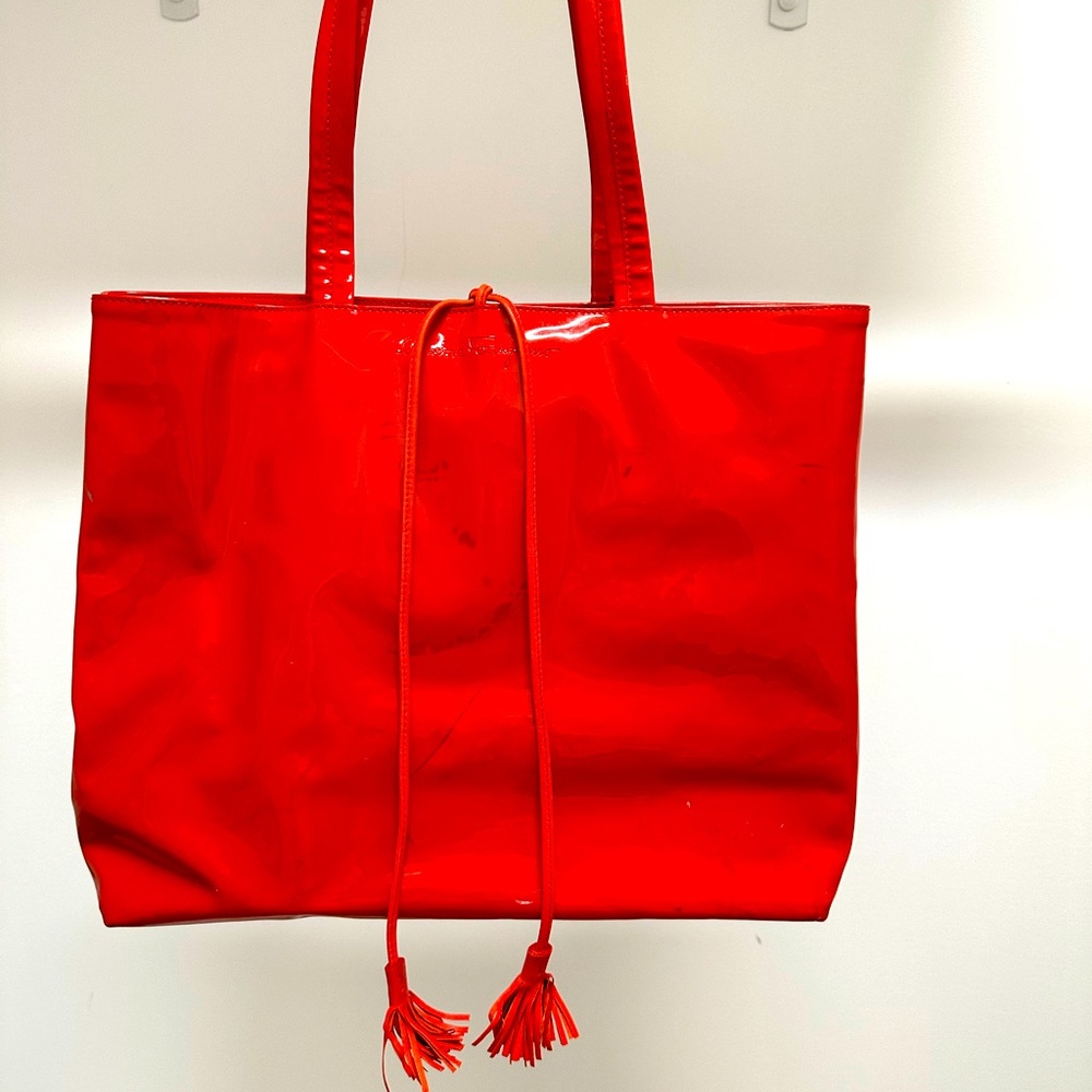 Salvatore Ferragamo red patent leather bag